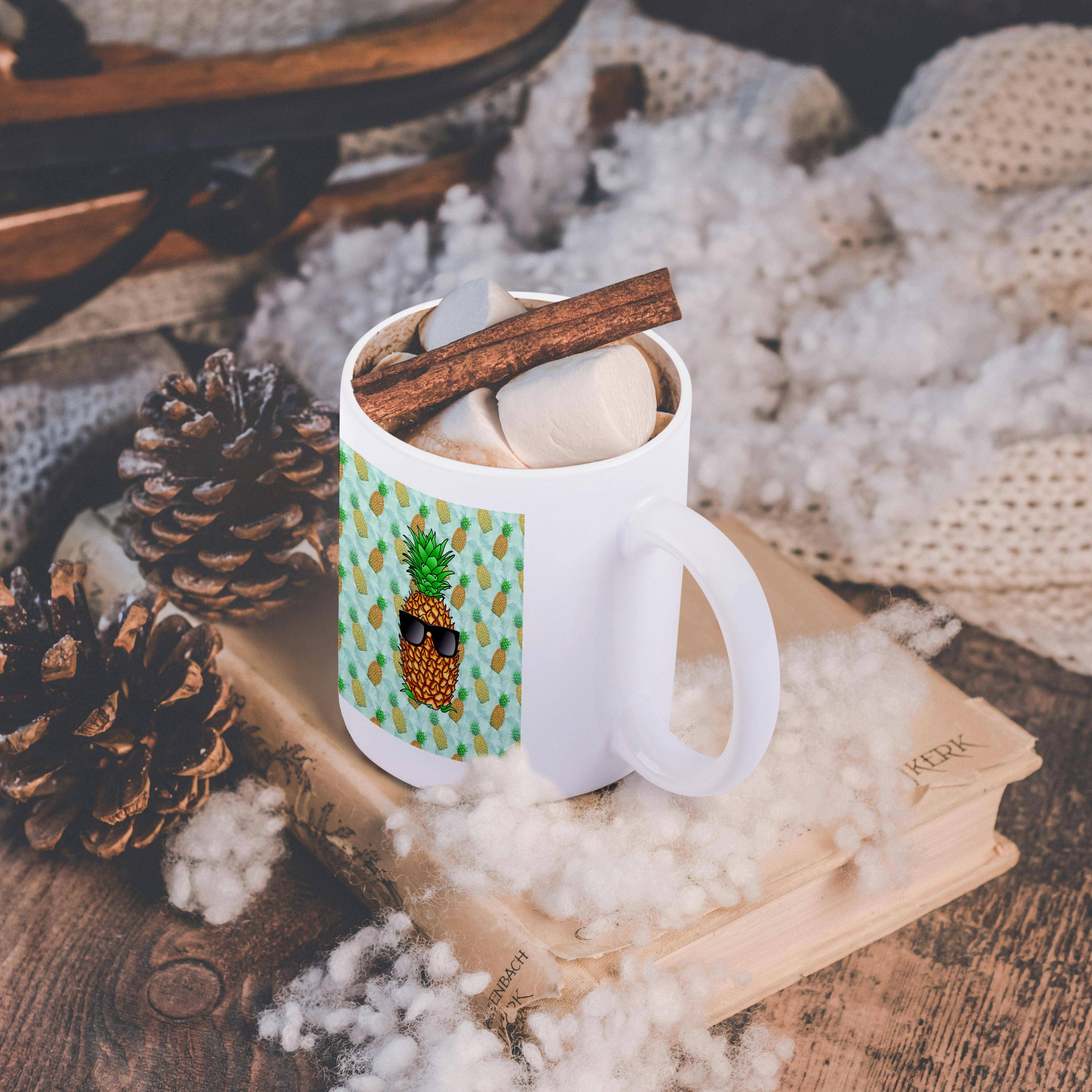 3dRose - Wholesale Coffee Mug - 3dRose, Funny cool pineapple with sunglasses on a island pineapple pattern., Mug11