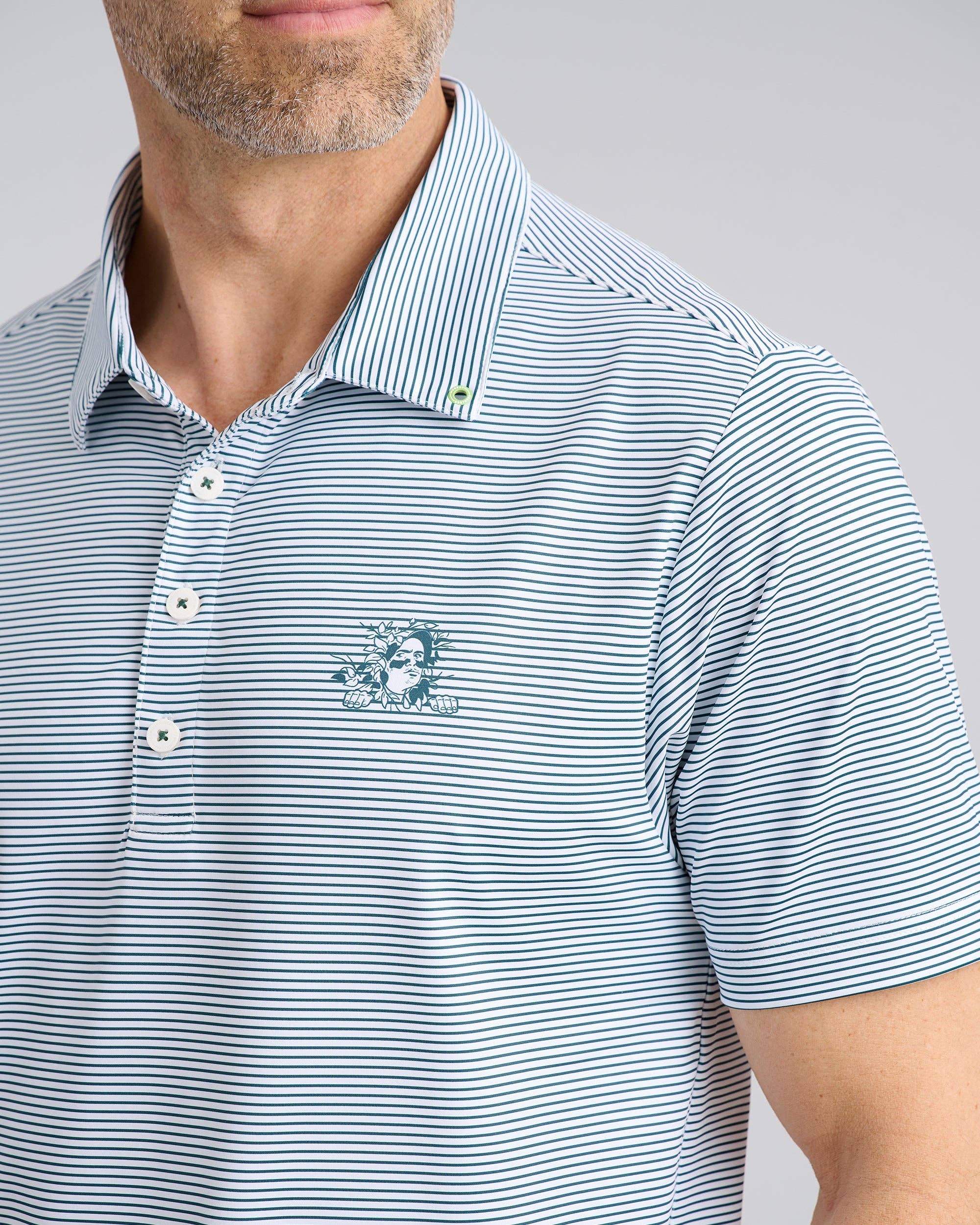 Forest Stripe Show Men's Polo for wholesale on Faire2