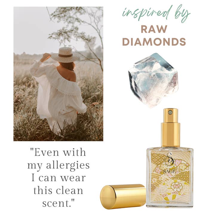The Sage Lifestyle - A Gemstone Perfumery - Wholesale Perfume/Eau de Toilette - Diamond Organic Eau de Toilette Perfume Spray- 2 oz2