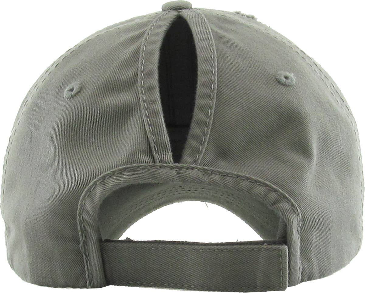 KBETHOS - Wholesale Ponytail Cap - Women's - Ponytail Washed Distressed Cotton Cap81