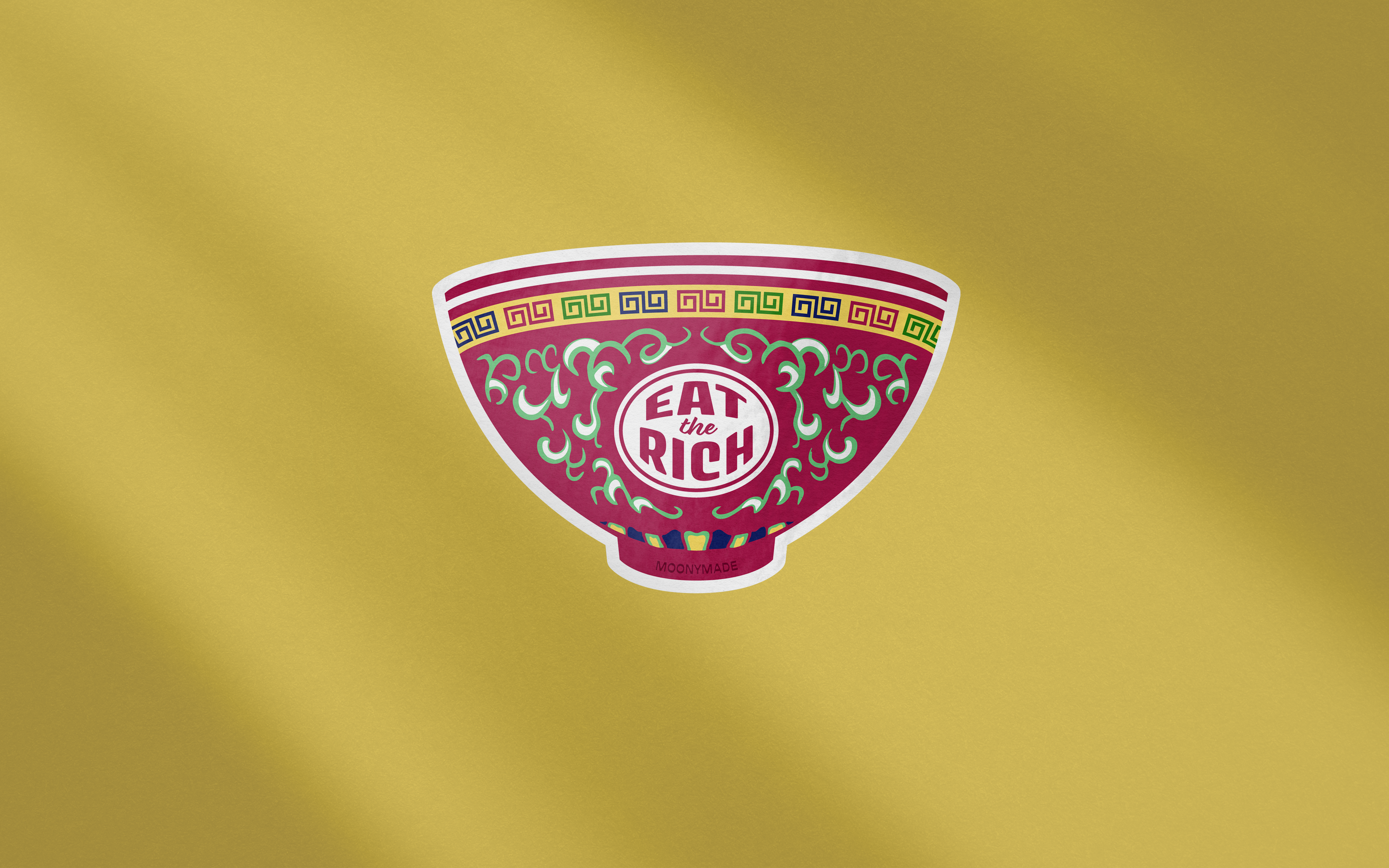 Moonymade - Wholesale Sticker - Eat the Rich Mun Shou Porcelain Bowl Vinyl Sticker2