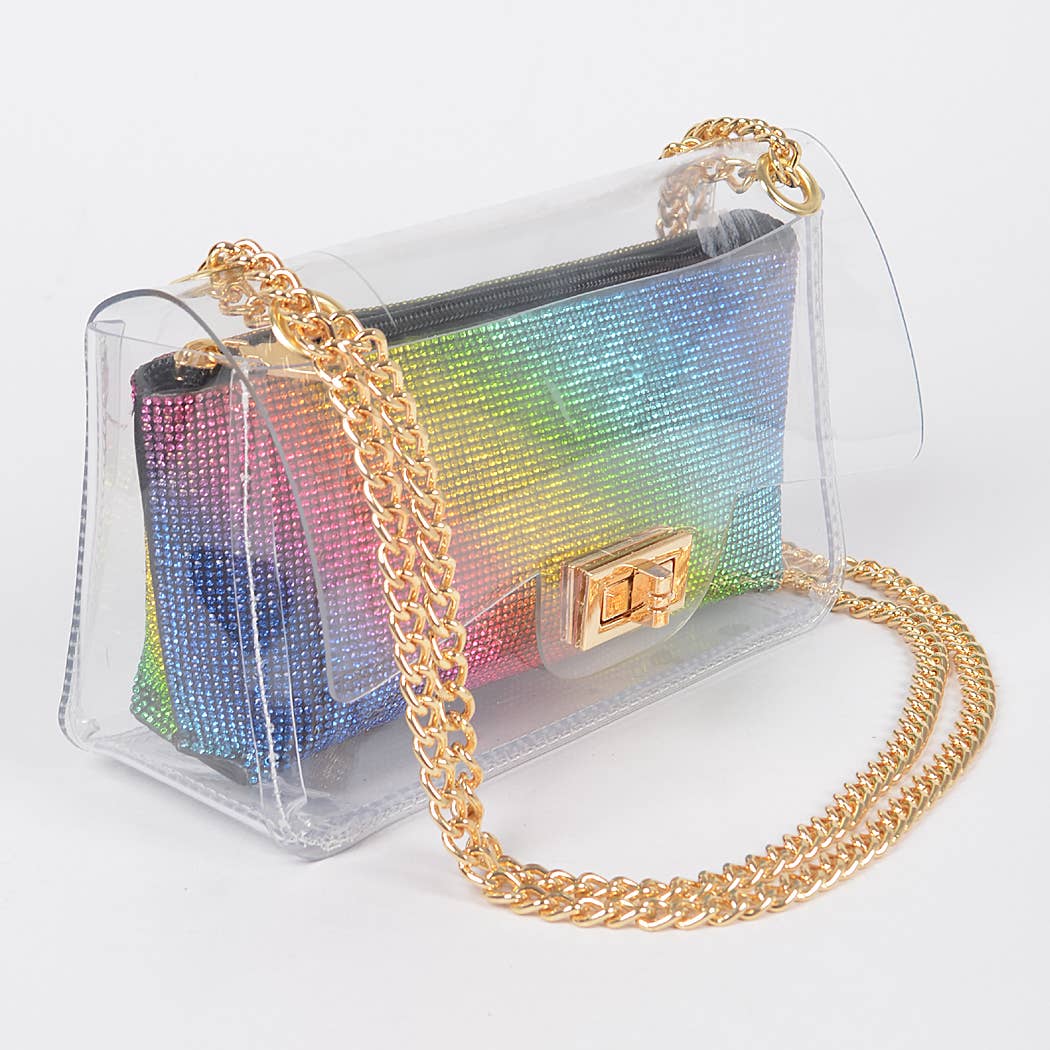 3AM BY H&D ACCESSORIES - Wholesale Crossbody Bag - Women's - Transparent Crossbody Bag W/Rhinestone Clutch4