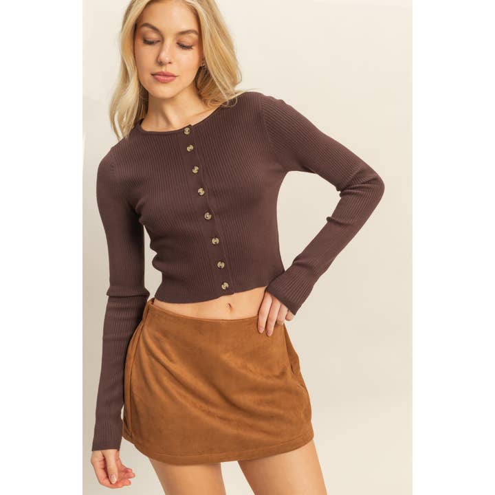 HYFVE - Wholesale Knit Top - Women's - Button-Up Ribbed Knit Top2