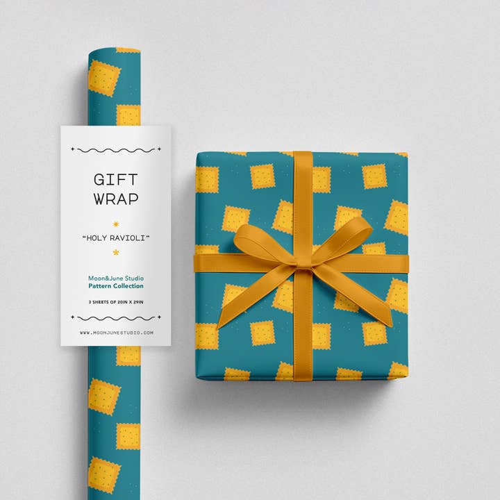 Ravioli Gift Wrap Paper for wholesale by Moon&June Studio