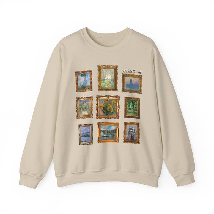 Opal and June - Wholesale Graphic Sweatshirt - Women's - Claude Monet Sweatshirt: Framed Famous Paintings Art History3