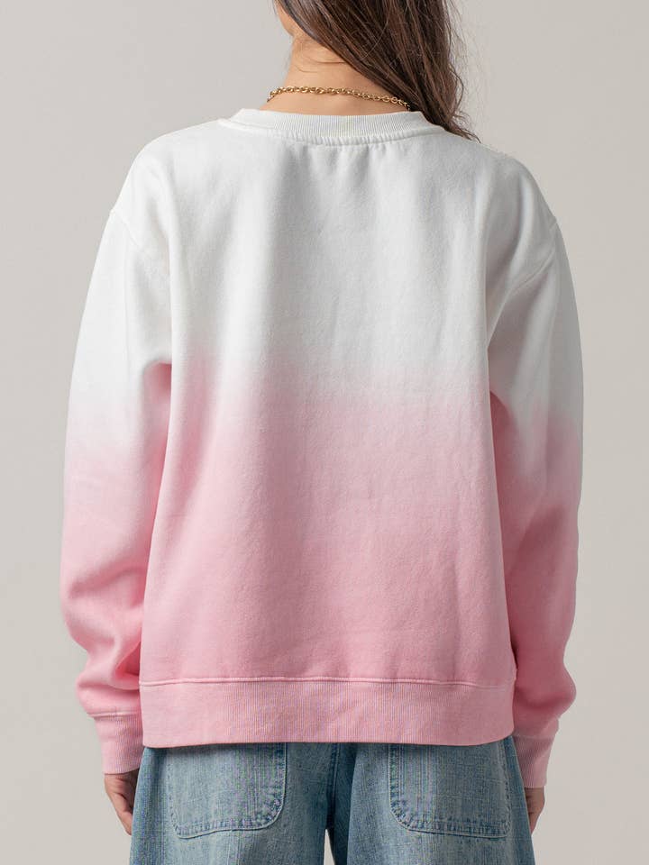 Urban Daizy - Wholesale Knit Sweater - Women's - Ombré Dip-Dye Crewneck Sweater4