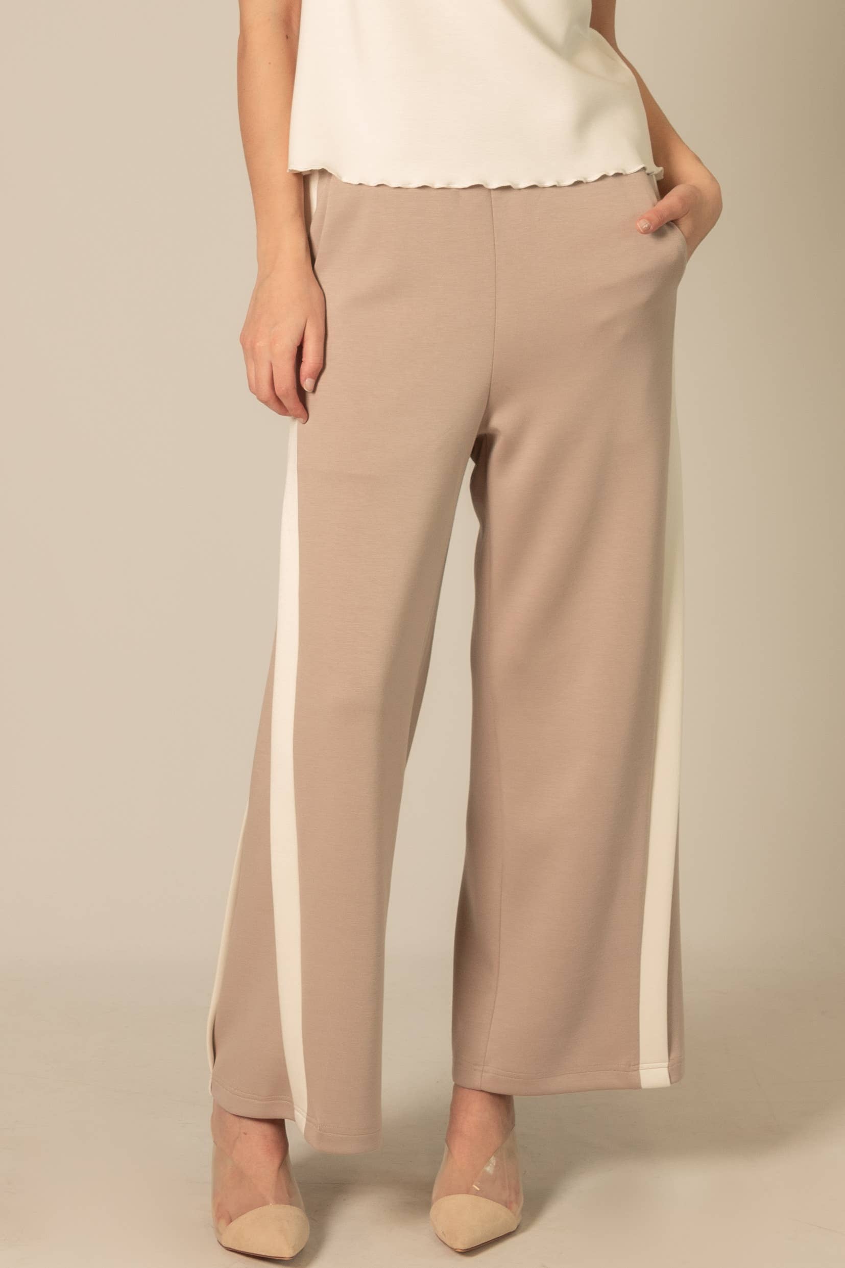 P. CILL – Engroshandel Bukser - Dame – P. CILL Butter Modal sidekontraststribede bukser8