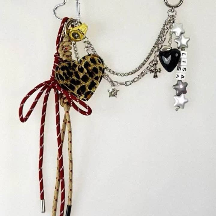 Leopard Love String Chain Bag Charm DP25D676 for wholesale on Faire