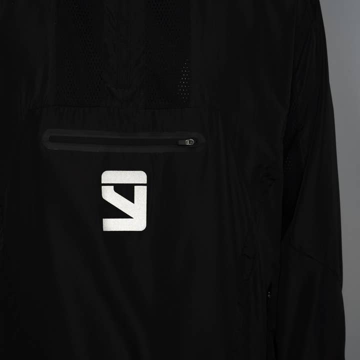 black SIGNATURE. vent half zip windbreaker jacket for wholesale on Faire4