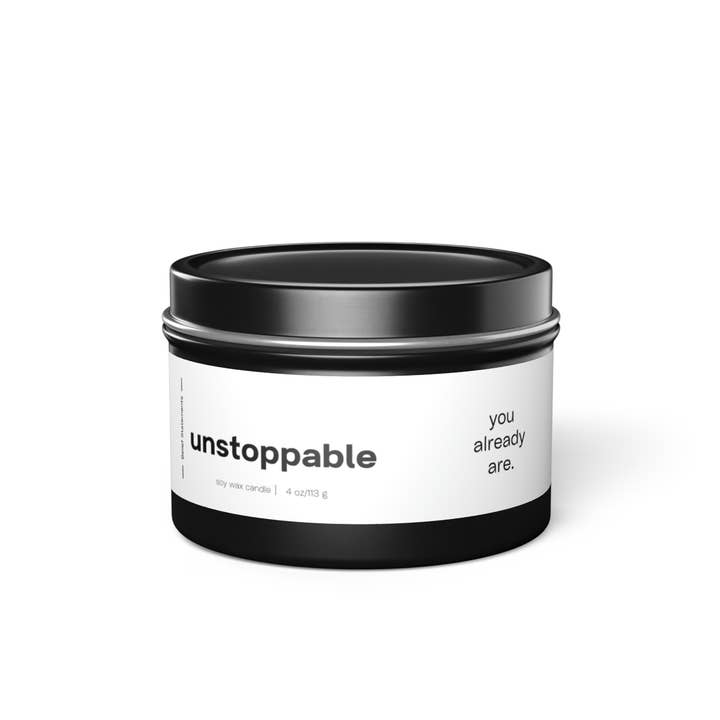Belief Statements - Wholesale Travel Candles - Unstoppable Tin Candles