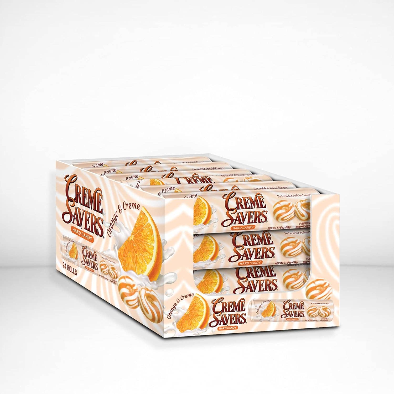 Long Island Candy Factory – wholesale Hårt godis – Creme Savers Orange och Creme 24 räknar 1,76 uns vardera0