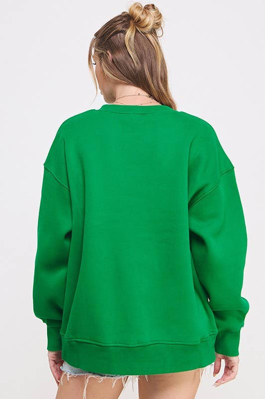 JADE BY JANE - Vendita all'ingrosso Felpa - Donna - Felpa oversize a maniche lunghe con scollo rotondo tinta unita13