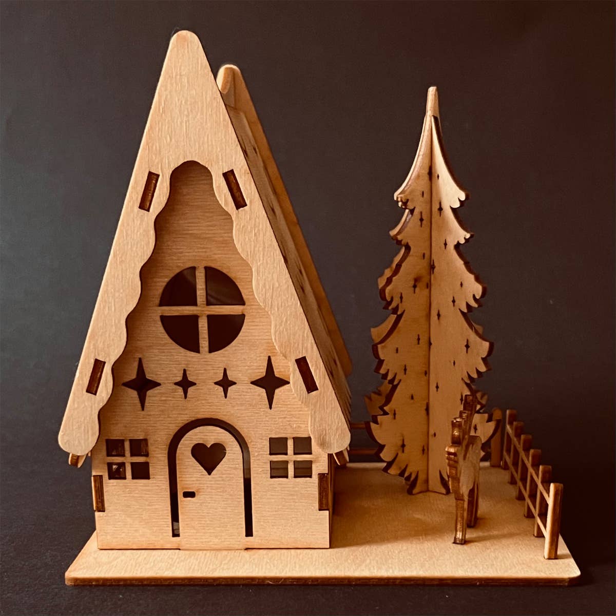 Squirrel Tacos Papercuts - Wholesale DIY Craft Kit - DIY Kit A Frame Chalet Christmas Holiday Decor candle holder14