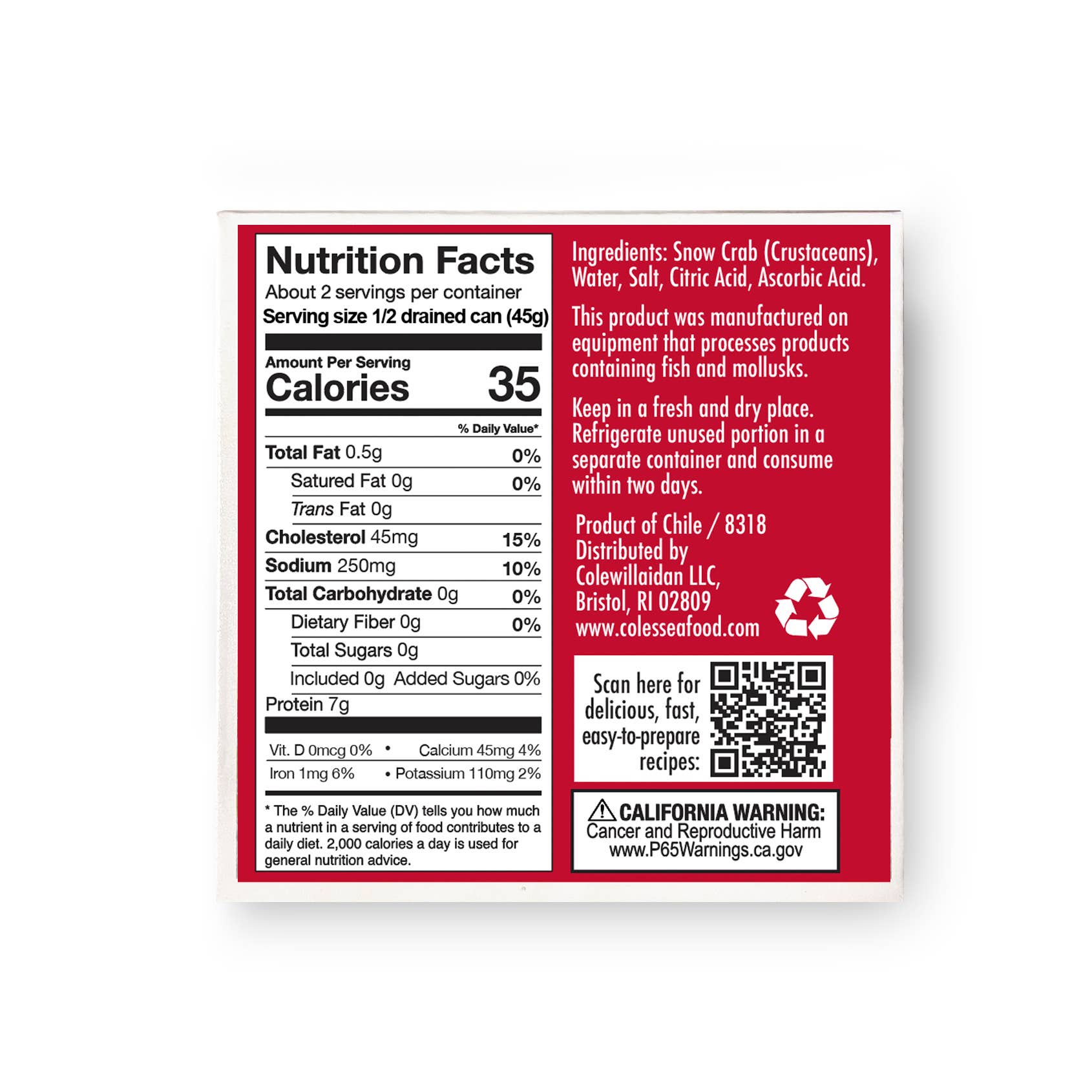 Cole's Seafood - Wholesale Fish/Seafood - Snow Crab1