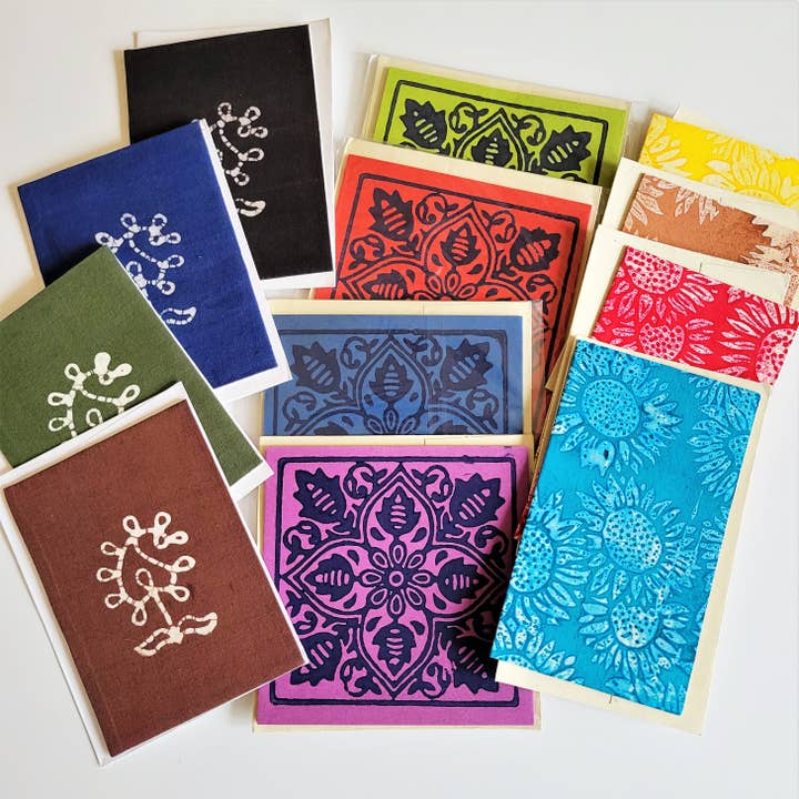 Hand Made Note Card Assortment from Bangladesh for wholesale by Eclectic Woodchuck