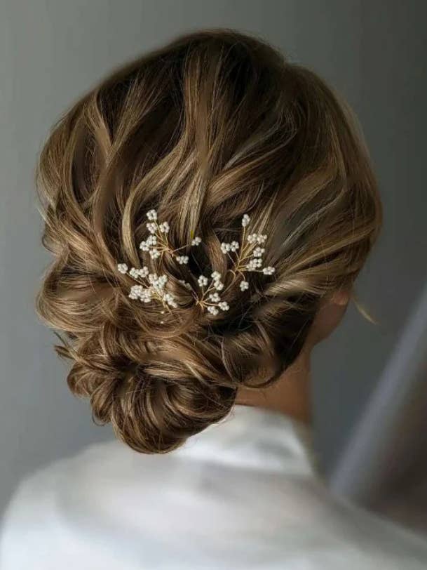 5 Handmade Beaded Flower Hair Pins for wholesale by Ruffled Rose Veils