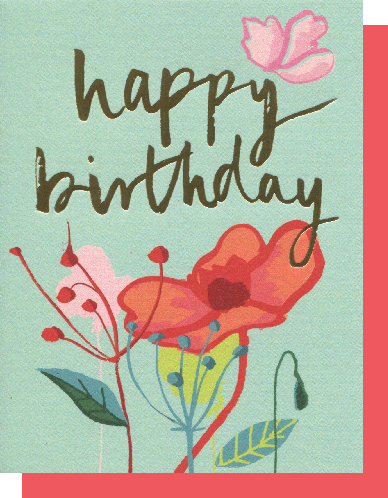 Big Wheel Press – wholesale Birthday card – Wild Poppies1