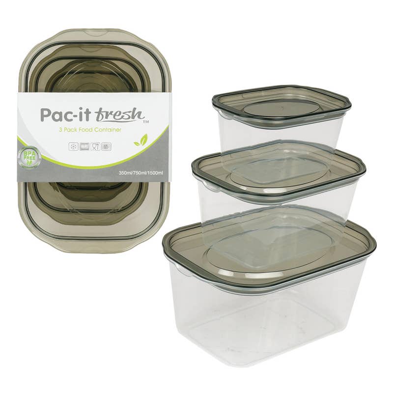 Deluxe Import Trading - Wholesale Food storage container - 3 Piece Rectangular Food Container Set0