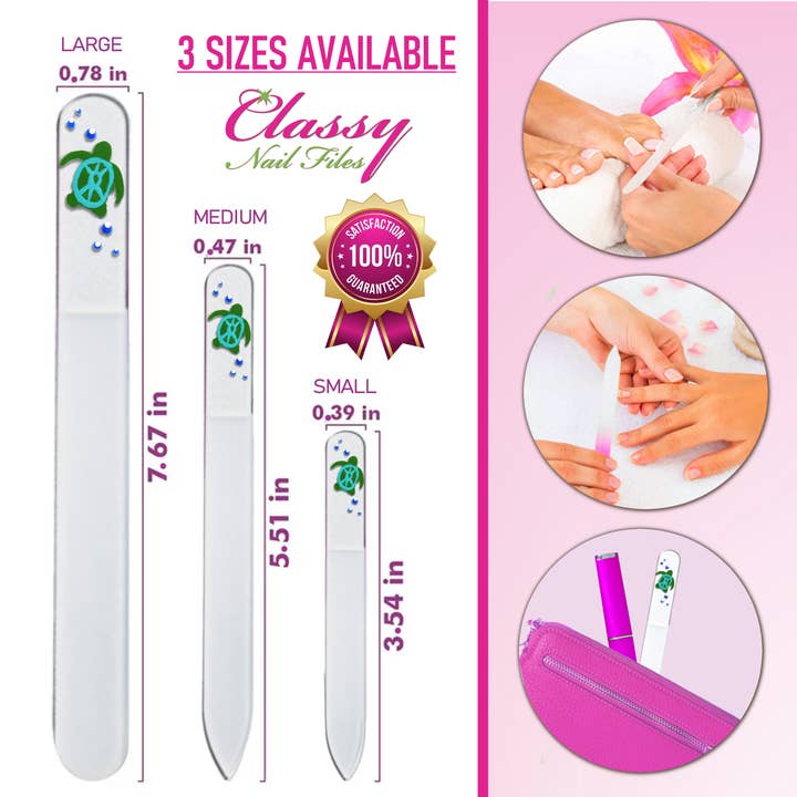 Classy Nail Files - Wholesale Nail File - Sea Turtle Sea Life Ocean Hand Painted Crystal Nail File