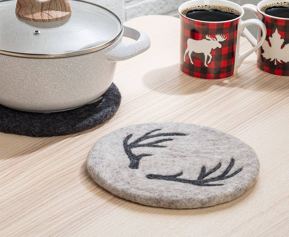 Abbott - Wholesale Trivet - Stag Horn Trivet-Oatmeal-8"D1