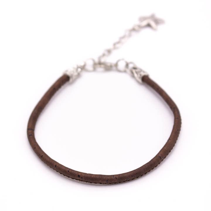 Bruin kurkkoord Handgemaakte armband BR-02-B-10 voor wholesale door Meninas Bonitas Cork