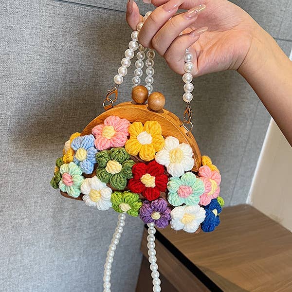 Sheer Trend - Wholesale Crossbody Bag - Women's - Chains Flower Shape Crossbody Bags Handbags12