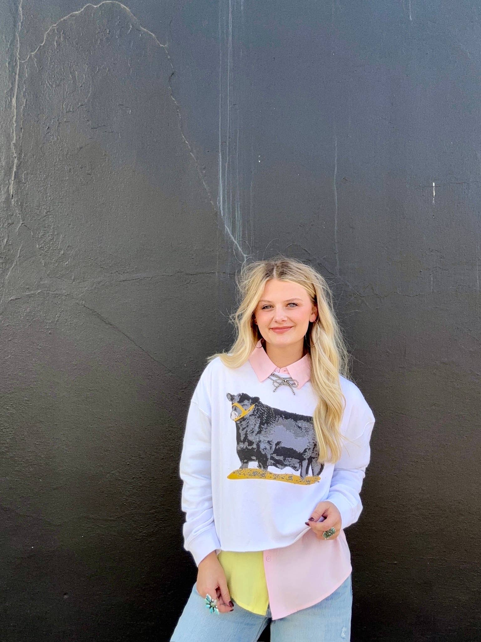 Hank & Scoot - Venta al por mayor Sudadera estampada - Mujer - Sudadera Recortada Angus1