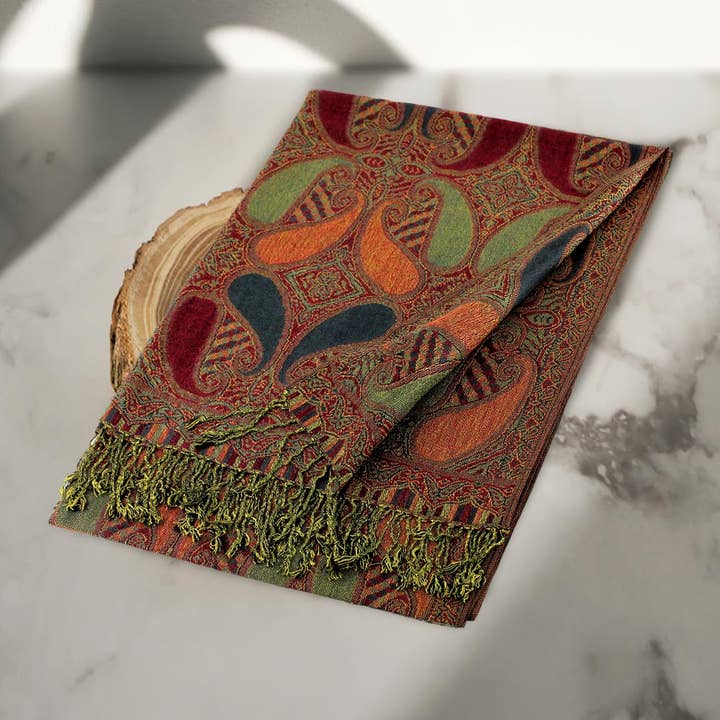Sensibling Corp. - Wholesale Scarf - Women's - Large Paisley Pashmina Scarf Shawl16