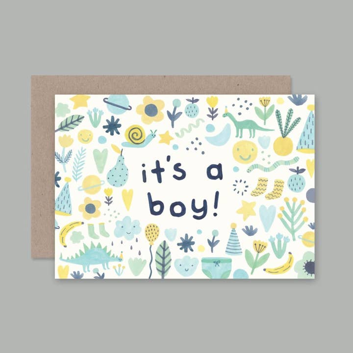 BABY BOY card for wholesale by AHD Paper Co