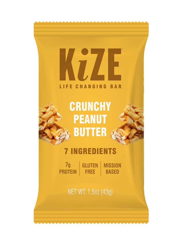 Crunchy Peanut Butter, Protein Snack Bar, 1.5oz, 10ct for wholesale by KiZE Life Changing Bars
