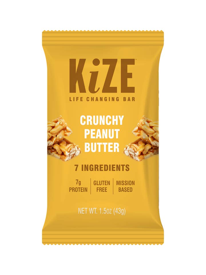 Crunchy Peanut Butter, Protein Snack Bar, 1.5oz, 10ct for wholesale by KiZE Life Changing Bars
