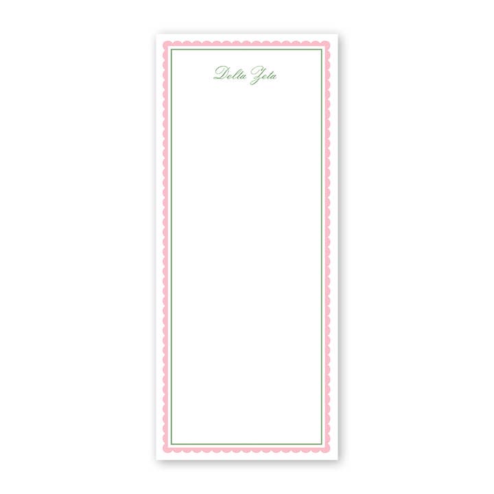 Delta Zeta Vintage Poodles Scallop Griechischer Dünner Notizblock für den Großhandel von Dogwood Hill