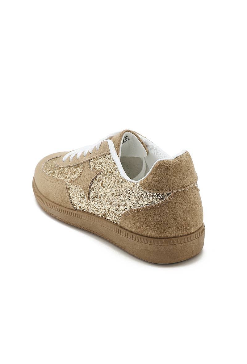 Joia Paris - Vente Baskets tendance – femme - Basket à lacets paillettes avec étoiles B-661213