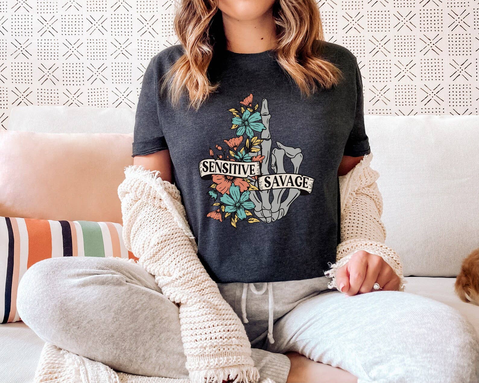 VibeClothing - Wholesale Screen Printed T-Shirt - Women's - Sensitive Savage Shirt0