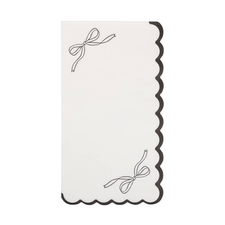 My Mind’s Eye - Wholesale Disposable Napkin - PLBLW38 - Black Bow Guest Napkin0