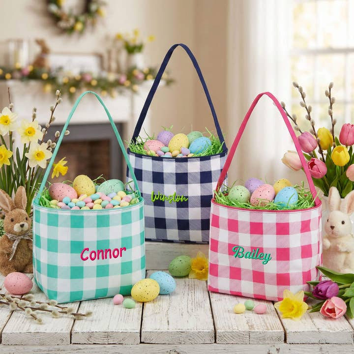 K110 | EASTER BUCKETS - BUFFALO CHECK for wholesale by RED TO PURPLE LLC
