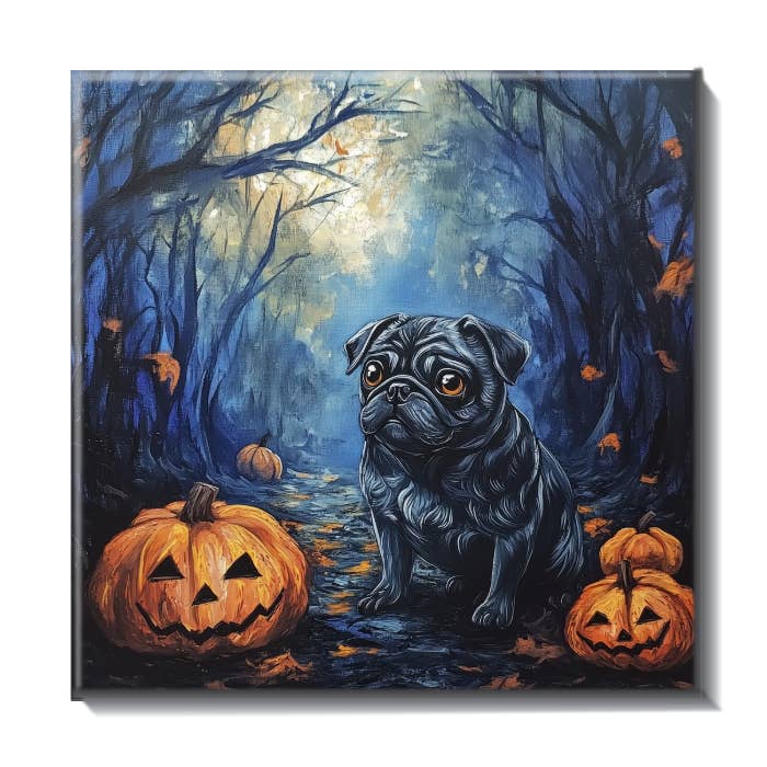 Black Pug Halloween Tile for wholesale by Pug Life