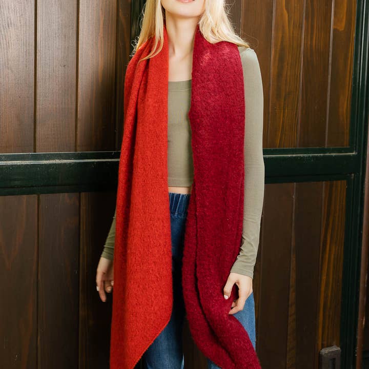 Leto Accessories - Wholesale Scarf - Women's - Trendy Cozy Colorblock Scarf – Double-Tone Comfort7