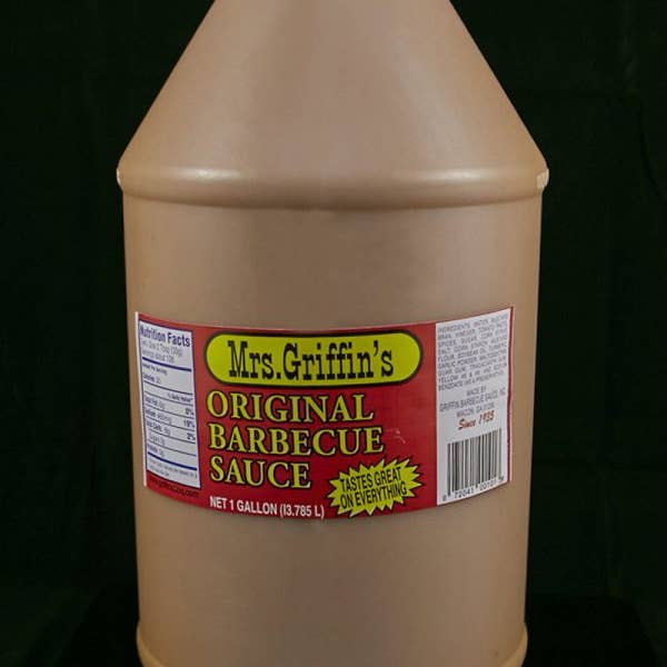Fru Griffins Original BBQ Sauce Gallons for engroshandel hos Mrs Griffins BBQ Sauce, Oldest BBQ Sauce in USA
