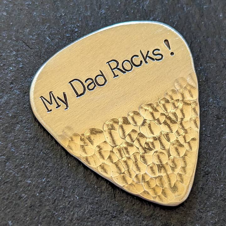 Bronze guitar pick for dad - playable for wholesale by NiciArt LLC