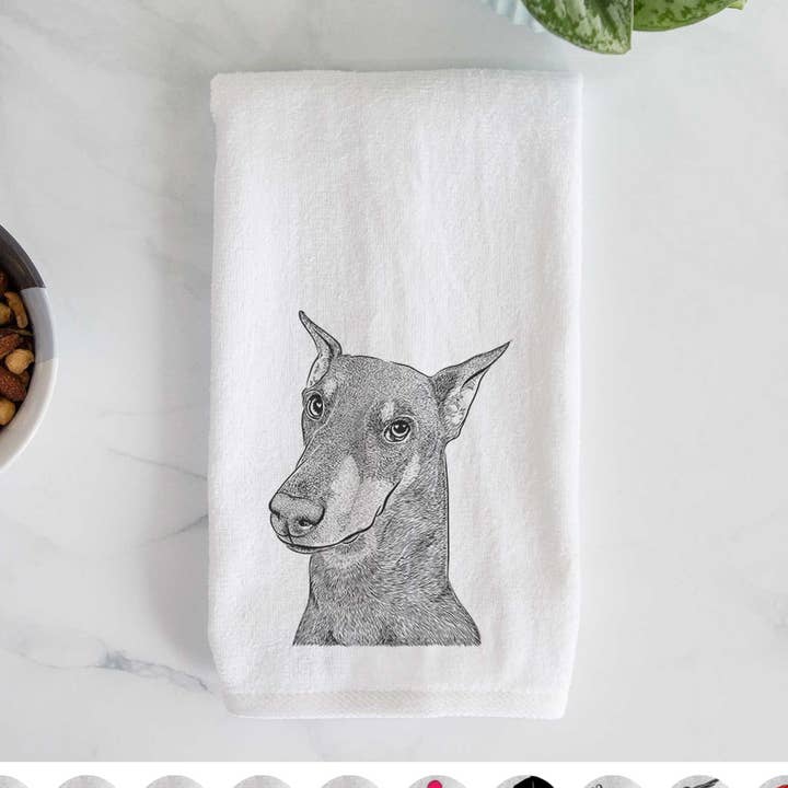 Essuie-mains Shelby le Doberman Pinscher pour la vente par Inkopious