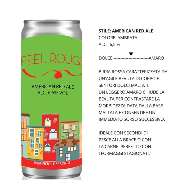 Birrificio Le Springo - Venta al por mayor Cerveza - Feel Rouge - CERVEZA ROJA AMERICANA