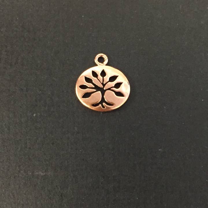 The Bead Bazaar - Wholesale Individual charm/pendant - 18K Small Gold Tree of Life Charm, Silver Nature Giving Tree Jewelry, Dainty Tree of Life Charm For Jewelry Making, Bulk Wholesale Charm7