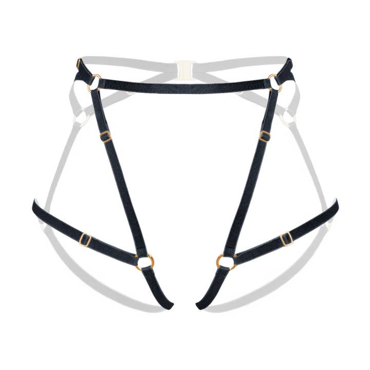 Frisson Harness Black for wholesale by Monique Morin Lingerie