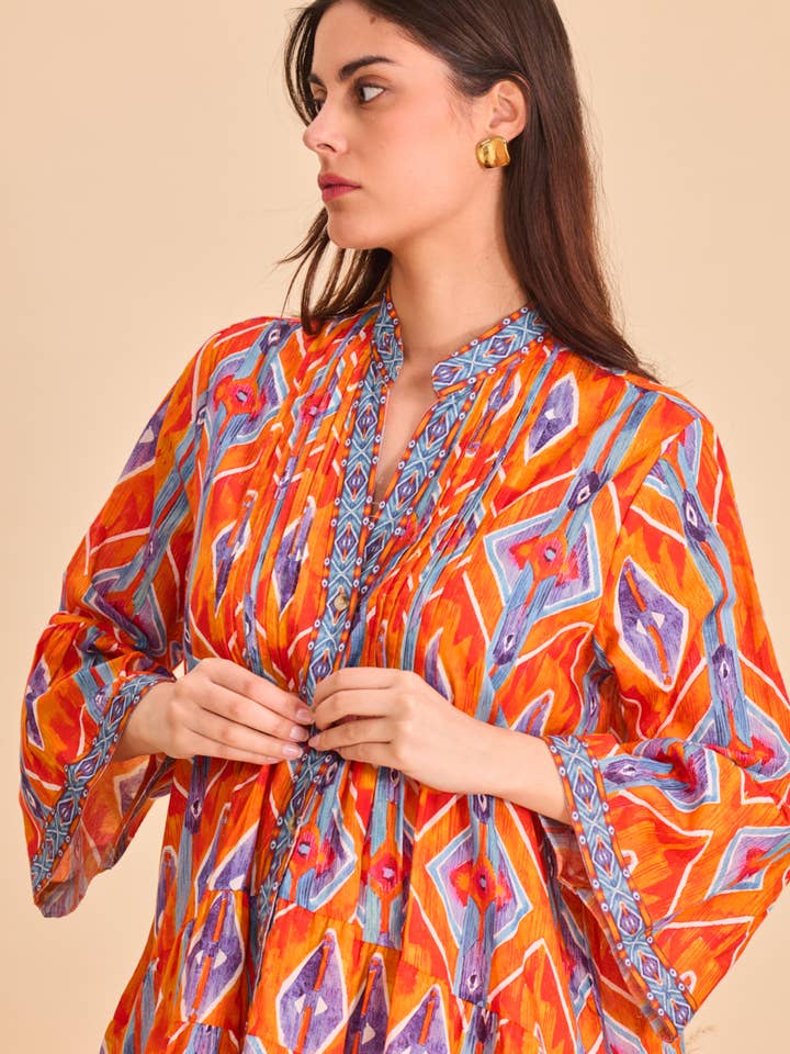 IP A-line short dress in printed cotton - Orice for wholesale on Faire6