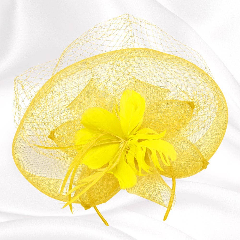 Sensibling Corp. - Wholesale Fascinator Hat - Women's - Flower Feather Mesh Fascinator / Headband8