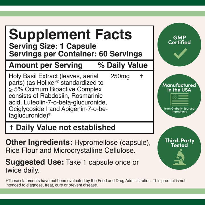 Double Wood Supplements - Wholesale Oral Supplement/Vitamin - Holixer Holy Basil Extract1
