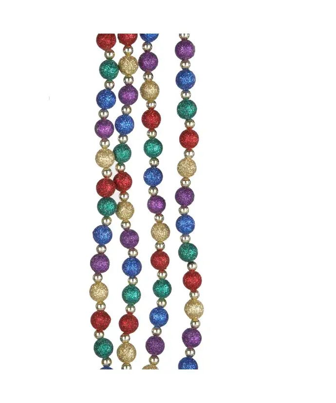 Kurt S. Adler, Inc. - Wholesale Bunting/Garland - 9' MULTI GLITTER BEADED GARLAND0