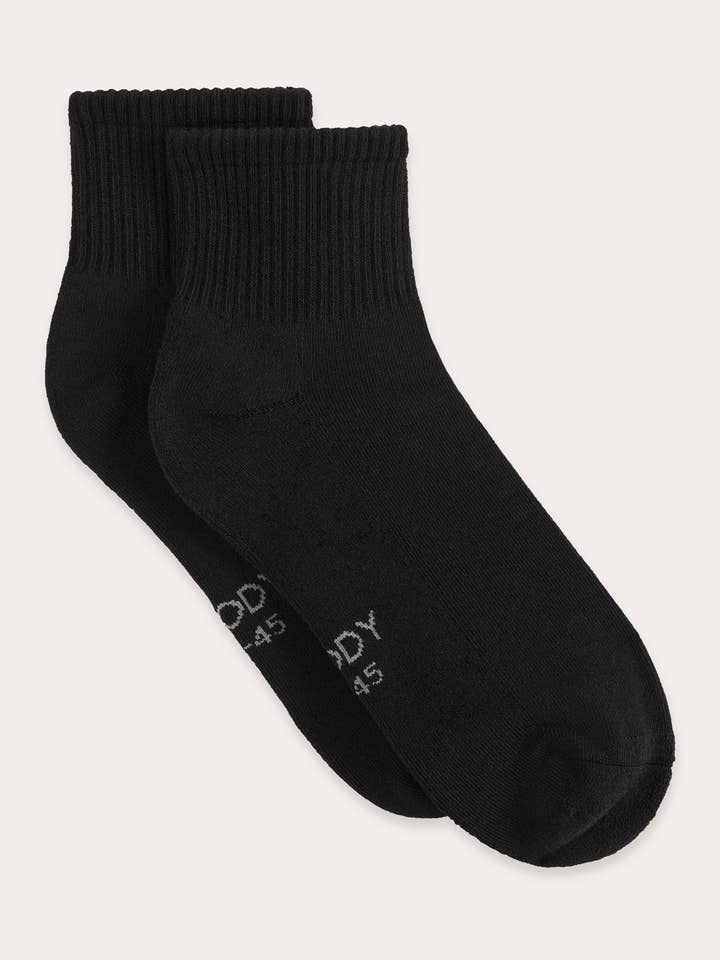 Cushioned Quarter Crew Socks - Black for wholesale by BOODY UK LTD