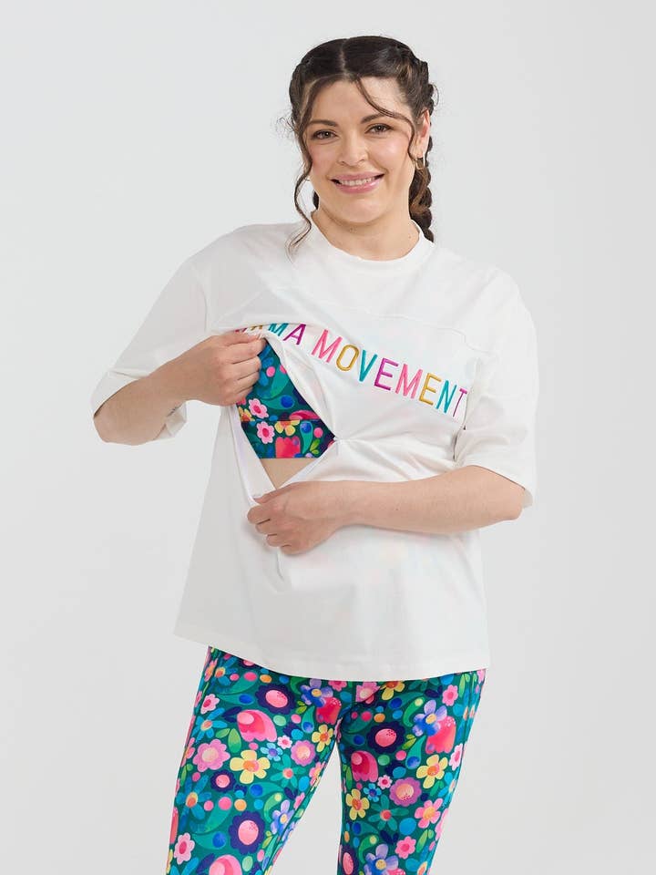 Ivory Nursing Positivi-Tee för wholesale av Mama Movement